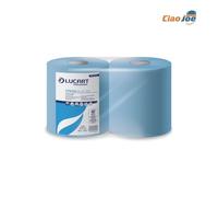 2 Rotoloni Di Panno Carta Lucart Airtech 400 Asciugatutto Airlad Bobina Rotoli