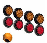 2 " Rotondo 13 LED Rosso / Ambra Luce Camion Rimorchio Lato Marker Svendita