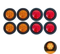 2 " Rotondo 7 Luce LED Lato Evidenziatore Svendita per Rimorchi 4 Rosso+4 Ambra