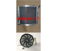 2 ROW Aluminum Radiator+Fan for Land cruiser 70 Series FJ70 FJ73 FJ75 Petrol 4.0