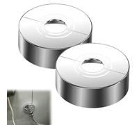 2 Rubinetti per Doccia, 3 Misure in 1, Rosetta di Copertura Divisa per Ø 21 mm/26 mm/33 mm, Guarnizione Filettata, per Tubature, Radiatori e Rubinetti, Cromo Lucido (60 x 20 mm)