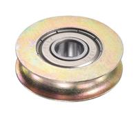 2 rulli for porte scorrevoli con scanalatura a U, foro for albero da 8 mm, diametro 32 mm, ruote/rulli/pulegge scorrevoli in acciaio con cuscinetti for ferramenta for mobili