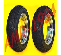 2 RUOTE CROMATE MICHELIN 3.00-10 S83 VESPA PXE KIT GOMME + CERCHI + CAMERE ARIA