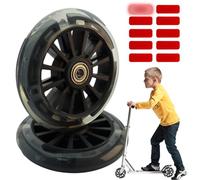 2 ruote di ricambio lampeggianti, 120 mm, 10 pezzi, adesivi di avvertimento, silenziosi, durevoli, per scooter e scooter elettrici