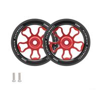 2 ruote pieghevoli per bicicletta, in lega di alluminio e gomma, con 2 viti, per bici pieghevoli Brompton e 3Sixty (rosso)