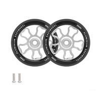 2 ruote pieghevoli per bicicletta, in lega di alluminio e gomma, con 2 viti, per bici pieghevoli Brompton e 3Sixty (argento)