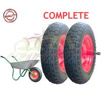2 RUOTE PNEUMATICI 3.50 - 8 (4 PR)RICAMBI CARRIOLA TIPO VESPA ASSE LUNGO GOMME