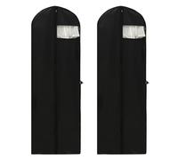 2 Sacche Porta Abiti, Lunghi per Vestiti, 60 x 180 cm, Colore Nero
