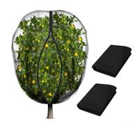 2 sacchetti a rete da giardino con protezione dagli insetti, maglia fine con cerniera e coulisse per proteggere gli alberi da frutto (2,4 x 2,4 m)