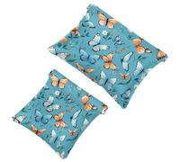 2 sacchetti colorati Butterfly-1033 Shrapnel: borsa per il trucco essenziale per le donne in movimento, Multicolore, A：7.1x5.8in/18x14.8cm，B:4.7x4.5in/12x11.5cm