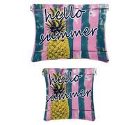 2 sacchetti cosmetici tascabili in ecopelle, piccoli sacchetti per il trucco per borsa, sacchetti a chiusura automatica per borsa, borsa cosmetica portatile da spremere, gelato estivo, Motivo: 3150,