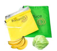 2 sacchetti per banane per frigorifero, sacchetti per banane e lattuga, con coulisse, sacchetti riutilizzabili per conservare la freschezza, Multicolore, 2pcs: Yellow + Green, Unisex