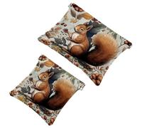 2 sacchetti per borsa, blu fiore scoiattolo-1255 borsa impermeabile per il trucco, sacchetto portatile per regali da donna, Multicolore 08, A:7.1x5.8in/18x14.8cm,B:4.7x4.5in/12x11.5cm