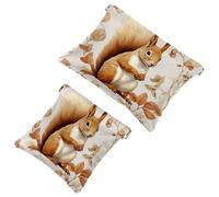 2 sacchetti per borsa, blu fiore scoiattolo-1255 borsa impermeabile per il trucco, sacchetto portatile per regali da donna, Multicolore 03, A:7.1x5.8in/18x14.8cm,B:4.7x4.5in/12x11.5cm