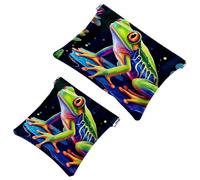 2 sacchetti per borsa, borsa colorata Big Frog-1849 impermeabile, custodia portatile per regali da donna, Multicolore 02, A：7.1x5.8in/18x14.8cm，B:4.7x4.5in/12x11.5cm