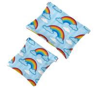 2 sacchetti per borsa, borsa impermeabile per il trucco, motivo arcobaleno dei cartoni animati, 31, custodia portatile per regali da donna
