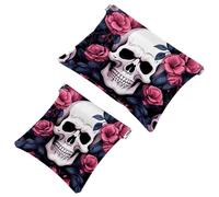 2 sacchetti per borsa, borsa per il trucco impermeabile Art Dinosaur-826, custodia portatile per regali da donna, Multicolore 06, A：7.1x5.8in/18x14.8cm，B:4.7x4.5in/12x11.5cm