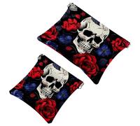 2 sacchetti per borsa, borsa per il trucco impermeabile Art Dinosaur-826, custodia portatile per regali da donna, Multicolore 07, A：7.1x5.8in/18x14.8cm，B:4.7x4.5in/12x11.5cm