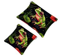 2 sacchetti per borsa, borsa per il trucco impermeabile, motivo fungo rosso, 1882, borsa portatile per regali da donna, Multicolore 09, A：7.1x5.8in/18x14.8cm，B:4.7x4.5in/12x11.5cm