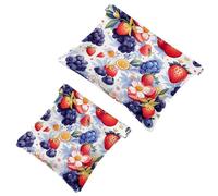 2 sacchetti per borsa, borsa per trucchi impermeabile, per feste di frutta, 892, idea regalo per donne, Multicolore 08, A：7.1x5.8in/18x14.8cm，B:4.7x4.5in/12x11.5cm