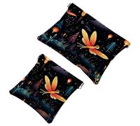 2 sacchetti per borsa, Fireflies at Night-1816, borsa per il trucco impermeabile, custodia portatile per regali da donna, Multicolore 10., A：7.1x5.8in/18x14.8cm，B:4.7x4.5in/12x11.5cm