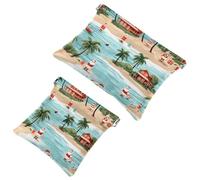 2 sacchetti per borsa, motivo Babbo Natale, 298, impermeabile, per il trucco, idea regalo per donne, Multicolore 06, A：7.1x5.8in/18x14.8cm，B:4.7x4.5in/12x11.5cm