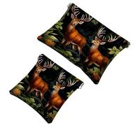 2 sacchetti per borsa, motivo cervo con fiori rossi, 2047, impermeabili, per regali da donna, Multicolore 09, A：7.1x5.8in/18x14.8cm，B:4.7x4.5in/12x11.5cm