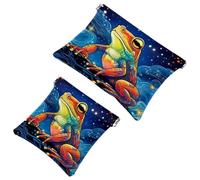 2 sacchetti per borsa, motivo cielo stellato, 1123, impermeabile, portatile, idea regalo per donne, Multicolore 01, A：7.1x5.8in/18x14.8cm，B:4.7x4.5in/12x11.5cm