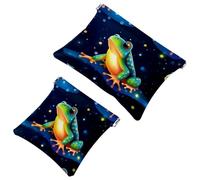 2 sacchetti per borsa, motivo cielo stellato, 1123, impermeabile, portatile, idea regalo per donne, Multicolore 02, A：7.1x5.8in/18x14.8cm，B:4.7x4.5in/12x11.5cm