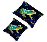 2 sacchetti per borsa, motivo cielo stellato, 1123, impermeabile, portatile, idea regalo per donne, Multicolore 04, A：7.1x5.8in/18x14.8cm，B:4.7x4.5in/12x11.5cm