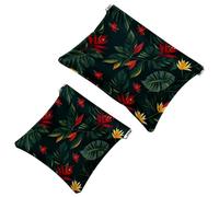 2 sacchetti per borsa, motivo foglie colorate artistiche, 1255, impermeabili, portatili, idea regalo per donne, Multicolore 06, A:7.1x5.8in/18x14.8cm,B:4.7x4.5in/12x11.5cm
