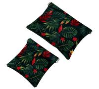 2 sacchetti per borsa, motivo foglie colorate artistiche, 1255, impermeabili, portatili, idea regalo per donne, Multicolore 02, A:7.1x5.8in/18x14.8cm,B:4.7x4.5in/12x11.5cm