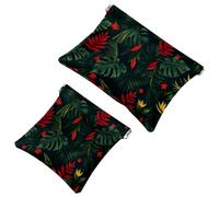 2 sacchetti per borsa, motivo foglie colorate artistiche, 1255, impermeabili, portatili, idea regalo per donne, Multicolore 04, A:7.1x5.8in/18x14.8cm,B:4.7x4.5in/12x11.5cm