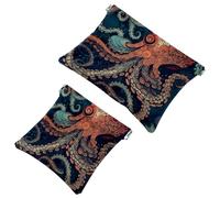 2 sacchetti per borsa, motivo polipo Art-628, impermeabile, portatile, idea regalo da donna, Multicolore 08, A:7.1x5.8in/18x14.8cm,B:4.7x4.5in/12x11.5cm