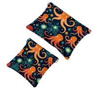 2 sacchetti per borsa, motivo polipo Art-628, impermeabile, portatile, idea regalo da donna, Multicolore 03, A:7.1x5.8in/18x14.8cm,B:4.7x4.5in/12x11.5cm