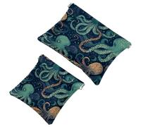 2 sacchetti per borsa, motivo polipo Art-628, impermeabile, portatile, idea regalo da donna, Multicolore 10., A：7.1x5.8in/18x14.8cm，B:4.7x4.5in/12x11.5cm