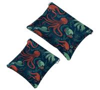 2 sacchetti per borsa, motivo polipo Art-661, impermeabile, portatile, idea regalo da donna, Multicolore 06, A：7.1x5.8in/18x14.8cm，B:4.7x4.5in/12x11.5cm