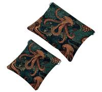 2 sacchetti per borsa, motivo polipo Art-661, impermeabile, portatile, idea regalo da donna, Multicolore 07, A:7.1x5.8in/18x14.8cm,B:4.7x4.5in/12x11.5cm