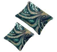 2 sacchetti per borsa, motivo polipo Art-661, impermeabile, portatile, idea regalo da donna, Multicolore 09, A：7.1x5.8in/18x14.8cm，B:4.7x4.5in/12x11.5cm
