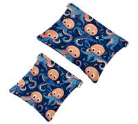 2 sacchetti per borsa, motivo polipo Art-661, impermeabile, portatile, idea regalo da donna, Multicolore 01, A:7.1x5.8in/18x14.8cm,B:4.7x4.5in/12x11.5cm