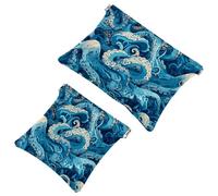 2 sacchetti per borsa, motivo polipo Art-661, impermeabile, portatile, idea regalo da donna, Multicolore 03, A:7.1x5.8in/18x14.8cm,B:4.7x4.5in/12x11.5cm