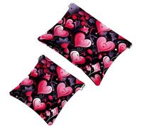 2 sacchetti per borsa, rosa per San Valentino, Love-826, impermeabili, portatili, idea regalo per donne, Multicolore 01, A:7.1x5.8in/18x14.8cm,B:4.7x4.5in/12x11.5cm