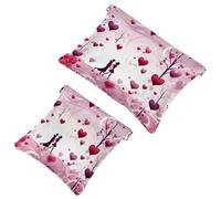 2 sacchetti per borsa, viola dolce, per San Valentino, Love-892, impermeabile, portatile, idea regalo per donne, Multicolore 01, A:7.1x5.8in/18x14.8cm,B:4.7x4.5in/12x11.5cm