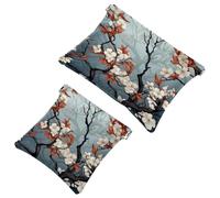 2 sacchetti per borse, colore: bianco prugna e rami rossi-1453 borsa impermeabile per il trucco, custodia portatile per regali da donna, Multicolore 06, A：7.1x5.8in/18x14.8cm，B:4.7x4.5in/12x11.5cm