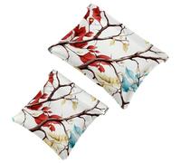 2 sacchetti per borse, colore: bianco prugna e rami rossi-1453 borsa impermeabile per il trucco, custodia portatile per regali da donna, Multicolore 02, A：7.1x5.8in/18x14.8cm，B:4.7x4.5in/12x11.5cm