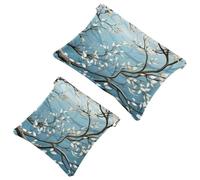 2 sacchetti per borse, con boccioli di fiori rossi e fiori bianchi, 1387, impermeabile, portatile, idea regalo per donne, Multicolore 02, A:7.1x5.8in/18x14.8cm,B:4.7x4.5in/12x11.5cm