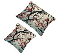 2 sacchetti per borse, con fiori rossi e bianchi, 1486, impermeabili, ideali come regalo per donne, Multicolore 04, A：7.1x5.8in/18x14.8cm，B:4.7x4.5in/12x11.5cm