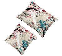 2 sacchetti per borse, con fiori rossi e bianchi, 1486, impermeabili, ideali come regalo per donne, Multicolore 06, A:7.1x5.8in/18x14.8cm,B:4.7x4.5in/12x11.5cm