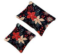 2 sacchetti per borse, fiori e foglie di Natale, 166, impermeabili, portatili, regali da donna, Multicolore 08, A：7.1x5.8in/18x14.8cm，B:4.7x4.5in/12x11.5cm