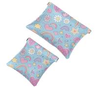 2 sacchetti per borse, gelato all'anguria, 1 borsa per il trucco impermeabile, custodia portatile per regali da donna, Multicolore 05, A：7.1x5.8in/18x14.8cm，B:4.7x4.5in/12x11.5cm